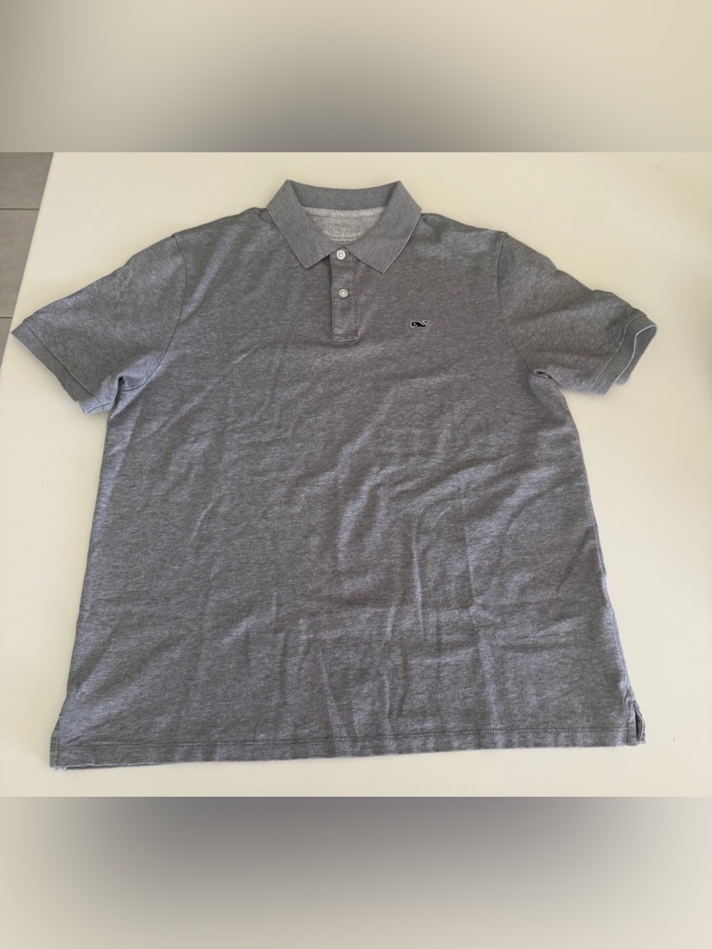 vineyard vines Edgartown Polo Men's Polo Barracuda Gray Size Medium Like New